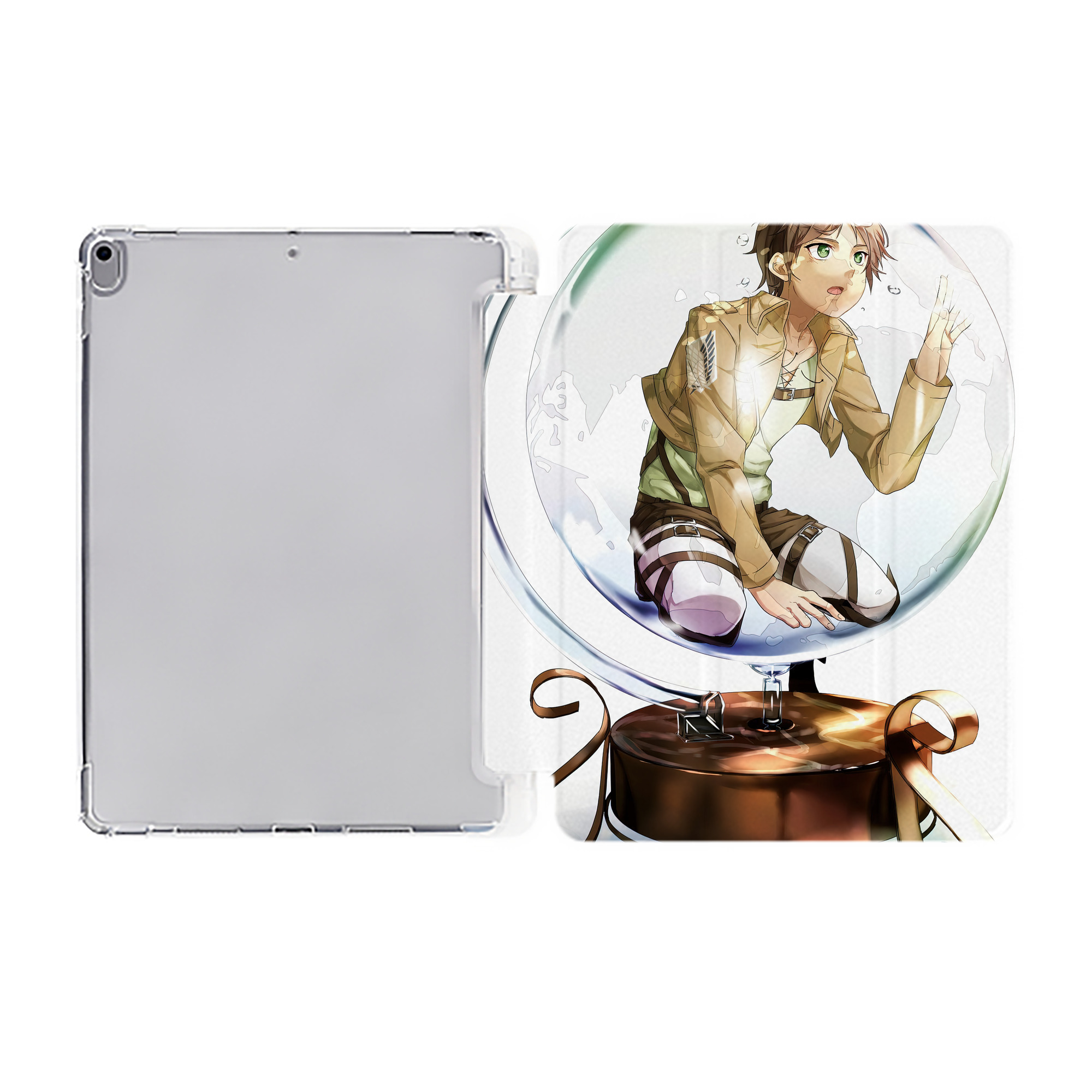 （画像用） 進撃の巨人 Attack on Titan IPad ケース ペン収納付き 三つ折りスタンド PUレザー×シリコン 対応機種9.5/10.5/10.9インチ